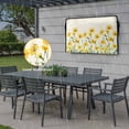 thumbnail image 6 of Outdoor TV Cover 52x30x4.5in, Yellow Daisy Watercolor Floral Weatherproof TV Screen Protector with Zipper, Farmhouse Green Leaves Outside Television Cover Fits Up to 52-55", 6 of 9