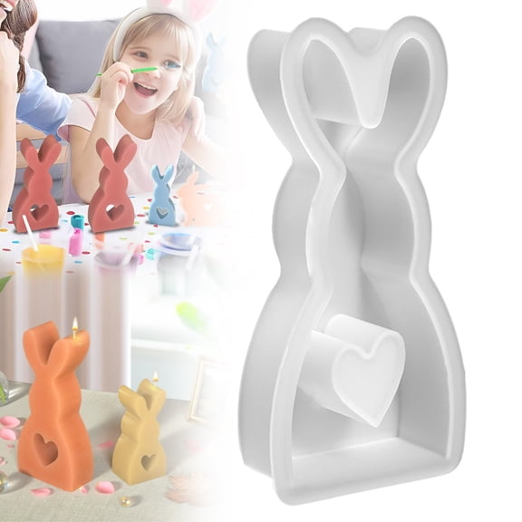 FXMLRLK 1Pc Easter Resin Mold Silicone Resin Bunny Shape Molds for Epoxy Resin, DIY Crafts Angel Easter Decor Resin Mold, Standing(8.6x4.5cm)