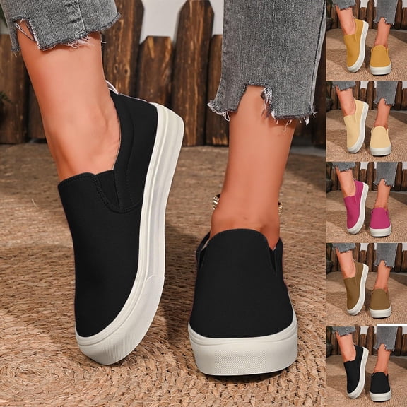 Miluxas Women's Casual Loafers, Breathable and Lightweight, Anti-Slip and Durable, Canvas Upper, Suitable for Outdoor Walking and Driving Yellow 9.5(43)