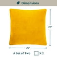 thumbnail image 6 of PAVILIA Mustard Yellow Throw Pillow Covers 20x20 Set of 2, Decorative Pillow Cases for Bed Sofa Couch, Boho Aesthetic Accent Decor Cushion Bedroom Living Room, Velvet Square Euro Sham Covers, Yellow, 6 of 7