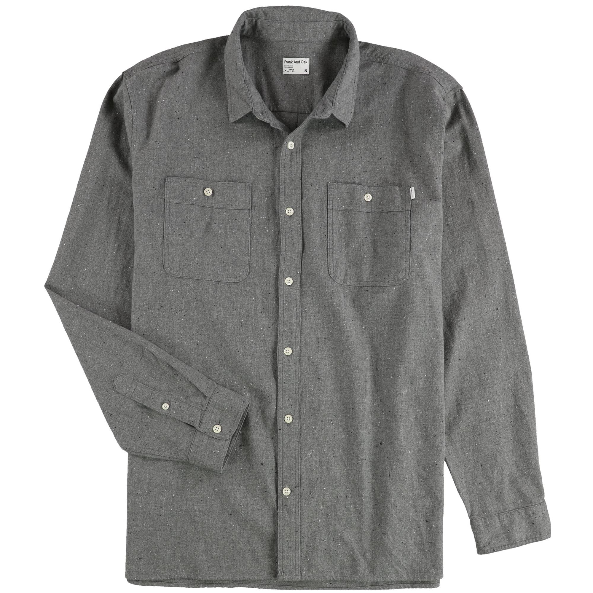 frank and oak dress shirt FRANK & OAK Mens Sport DRESS Shirt Size L BROWN Cotton Twill