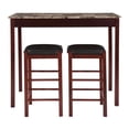 thumbnail image 3 of Linon Tifton Three Piece Wood Tavern Dining Set Backless Stools in Espresso, 3 of 18