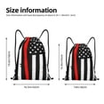 thumbnail image 5 of Yiaed Firefighters USA Flag Print Drawstring Bags Drawstring Backpack Bulk String Back Pack Gym Sport Bag-Small, 5 of 5