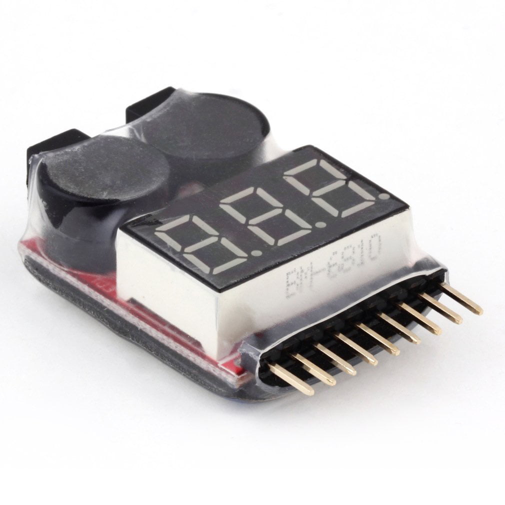 1-8S Lipo/Li-ion/Fe Battery Voltage 2IN1 Tester Low Voltage Buzzer Alarm Module 