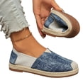 thumbnail image 4 of Willtoo Women Denim Spliced Espadrille Flats Breathable Casual Walking Shoes Lightweight Non Slip Slip‑On Loafers, 4 of 5