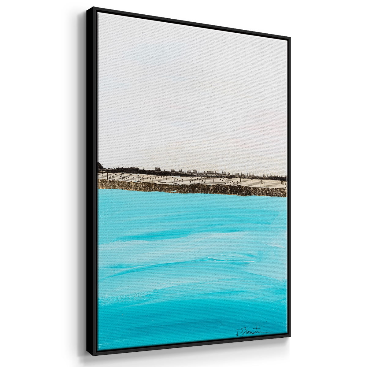 Harmony in Turquiose Framed Premium Gallery Wrapped Canvas - Ready to Hang