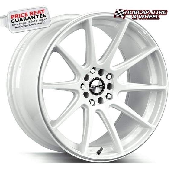 Shift Gear 18X9 White Custom Wheel- 5x100 Bolt Pattern, 30mm Offset