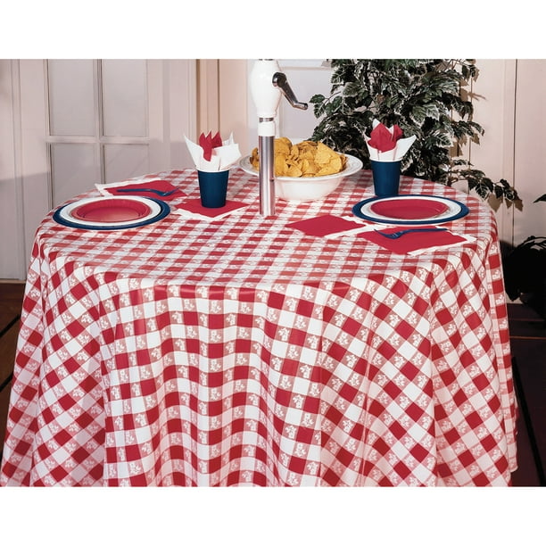 Red Gingham Octy Round Tablecloths, 3 Count