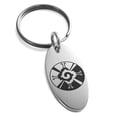 thumbnail image 1 of Stainless Steel Mayan Hunab Ku Rune Engraved Small Oval Charm Keychain Keyring, 1 of 1
