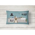 thumbnail image 2 of Carolines Treasures CK7840PW1216 Dark Brindle Bull Terrier Kitchen Scene Canvas Fabric Decorative Pillow 12H x16W, 2 of 4