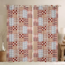 Feelyou Fashion Rustic Plaid Black Out Curtains for Adult, Square Abstract Ombre Curtains Pack of 2 (42x63 Each), Chic Buffalo Bedroom Curtains, Curtains and Drapes Room Decor