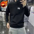 thumbnail image 3 of Sudadera con cuello redondo para hombre, sin capucha, estilo hip hop, color negro, con cuello redondo, estilo urbano de lujo, estética, sencilla, tallas grandes, 3 of 5