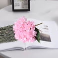 thumbnail image 3 of Yesbay Artificial Hydrangea with Green Leaves Stem Realistic Fake Flower Wedding Home Office Table Faux Floral Branch Flower Arrangement Decoration, 3 of 8