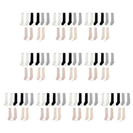 

wrea10pcs Autumn Winter Cotton Baby Socks Lace Baby Girls Socks Newborn Knee High Long Socks - Black - S