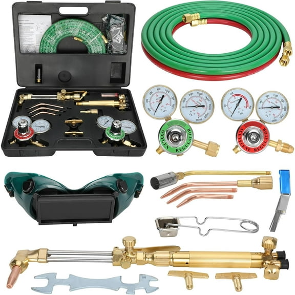 Welding Portable Cutting Torch 17-Piece Oxygen Acetylene Torch Kit with 3 Rods