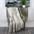 thumbnail image 2 of Parkland Collection 50x60" Woven Rope Fabric Throw Blanket in White/Blue, 2 of 3