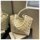 thumbnail image 2 of Nvzi Bolsa de lona de esponja para compras de verano, bolsos de hombro, color blanco, 2 of 4