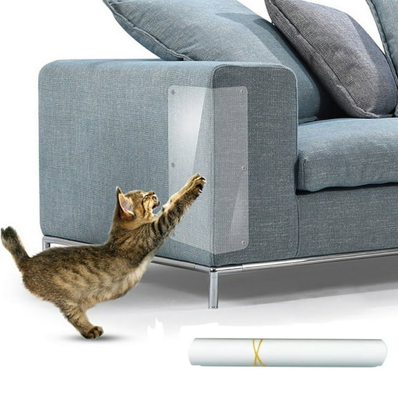 Visland 4Pcs Furniture Protectors from Cats, Cat Scratch Deterrent Sheet | Double-Sided Training Tape an-ti Pet Scratch for Couch Furniture Protector