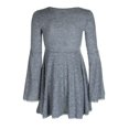 thumbnail image 2 of American Rag Juniors Bell Sleeve Fit Flare Dress Gray M, 2 of 3