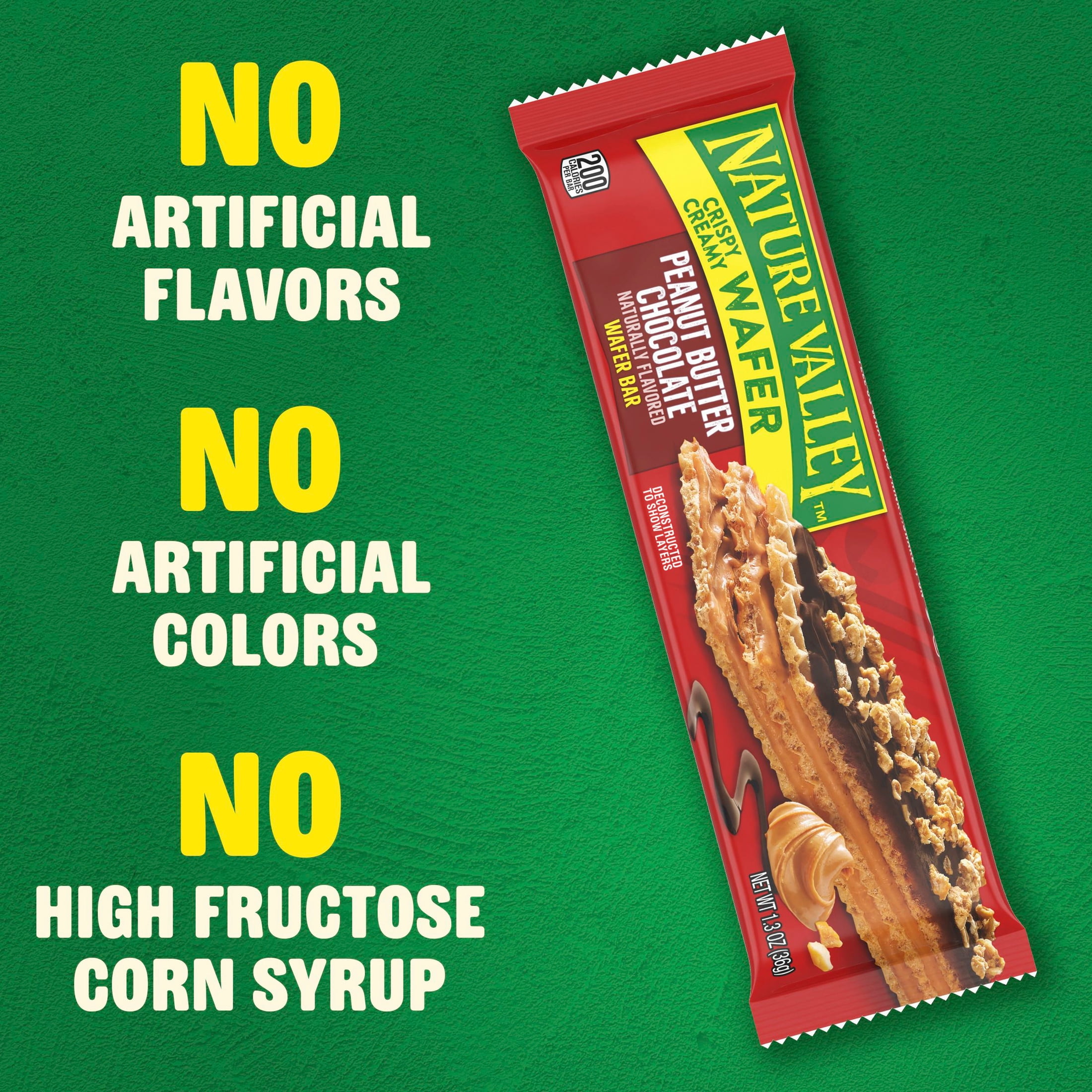 (3 pack) Nature Valley Peanut Butter Chocolate Wafer Bar, Baked, 4g Protein, 5 Bars, 6.5 oz