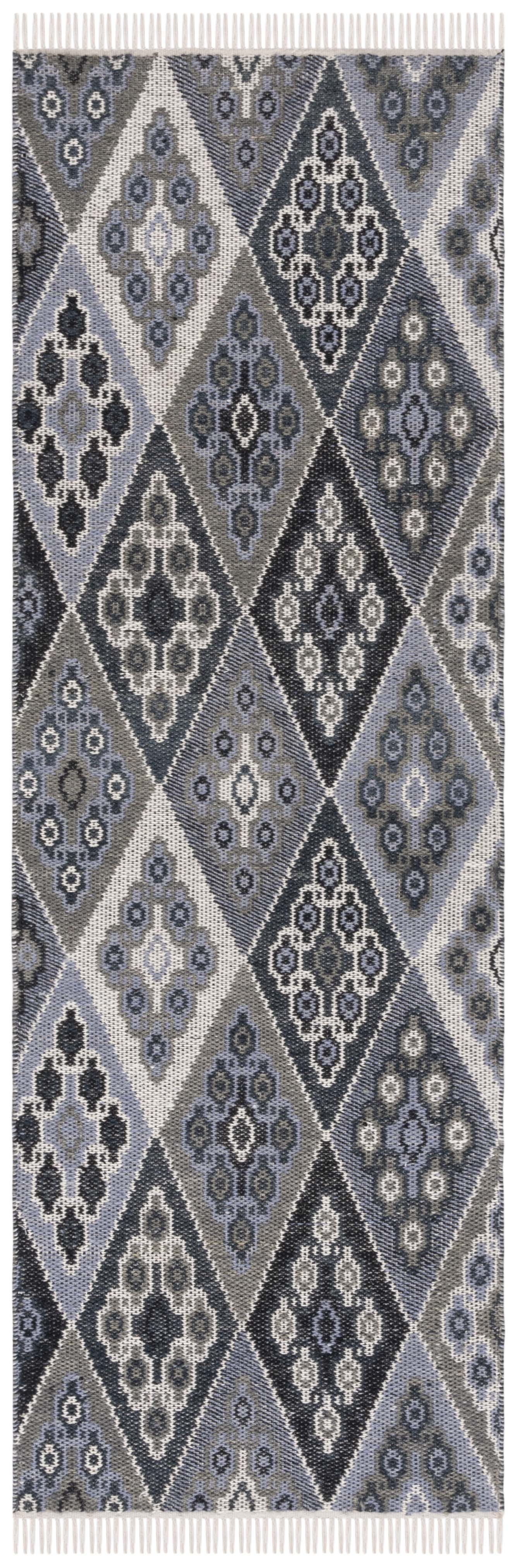 Safavieh Kilim Derrick Tribal Wool Runner Rug, Black/Gray, 2'3" x 7'