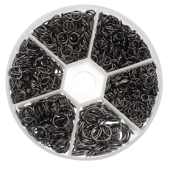 DESIGNICE Black Iron Jump Rings for DIY Craft Projects with Durable Open Rings 1 Box