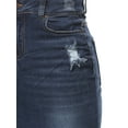 thumbnail image 4 of A2Y Women's Slim Fit Rayon Knee Length Unhem Front Slit Denim Jean Pencil Skirt Dark Wash L, 4 of 5