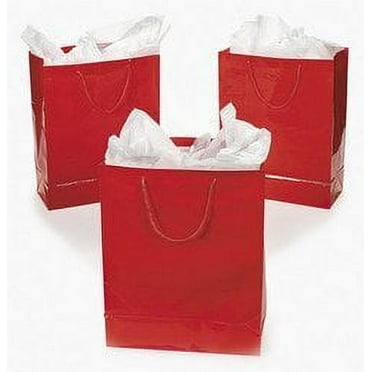 Large Red Gift Bags - Party Supplies - 12 Pieces
