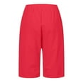 thumbnail image 6 of Ediodpoh Womens Fashion Solid Large Pocket Elastic Casual Pants Pocket Capris Pants for Women Red XXL, 6 of 6