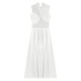 thumbnail image 5 of Zaldita Women Lyrical Contemporary Dance Dress Floral Lace Leotard Mesh Tulle Maxi Long Skirt White S, 5 of 7