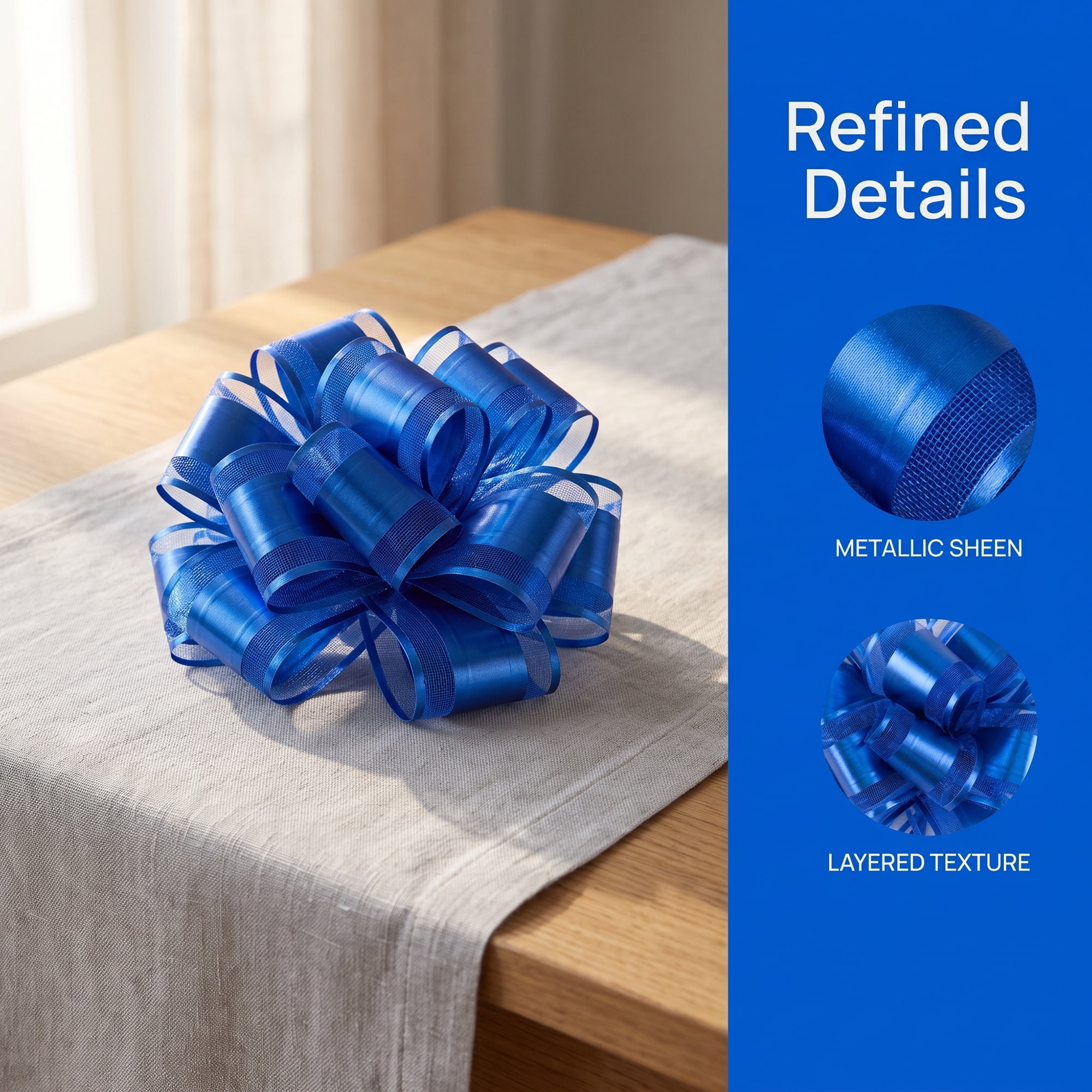 Unique Bargains Elegant Multi-Layered Star Bows for Gift Wrapping and Decoration Blue