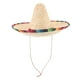 thumbnail image 3 of Sombrero de paja mexicano con ribete, accesorio para disfraz mexicano, para adultos y niños, para fiestas, 43 cm de diámetro, color beige, 3 of 8