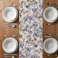 thumbnail image 6 of Vintage Purple Flower Table Runner - 48 Inch Long, Kitchen Dining Table Runner Dresser Scarves, Farmhouse Botanical Floral Retro Farmhouse Decor for Coffee Tables Wedding Party Banquet, 6 of 8