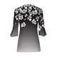 thumbnail image 3 of Camisetas con Cuello en V Mujeres Moda Impresa 3/4 Mangas Blusa, Top Cómodo Casual para el Hogar Y Diario, 3 of 5