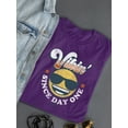 thumbnail image 3 of Vibin’ Since Day One - Cool Retro Emoji Smiley Graphic Women's T-shirt, 3 of 4