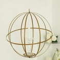 thumbnail image 2 of Efavormart 13" Gold Wrought Iron Folding Ball Floral Sphere | Geometric Hanging Vase Holder, 2 of 11