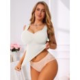 thumbnail image 4 of INSPIRE CHIC Women's Tummy Control Breast Lifting Padded Camisole Slim Fit Shaping Long Tanks Large White, 4 of 5
