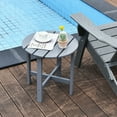 thumbnail image 4 of Gymax 2 PCS 18'' Patio Round Side End Coffee Table Wooden Slat Deck Grey, 4 of 10