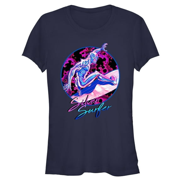 Juniors Marvel: Fantastic Four Silver Surfer Retro Gradient T Shirt