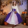 thumbnail image 6 of Victorian Dress, Renaissance Dress Women, Womens Renaissance Costume, Renaissance Costume, Women's Renaissance Medieval Costumes Dress Trumpet Sleeves Gothic Retro Gown, Purple XXL, 6 of 6