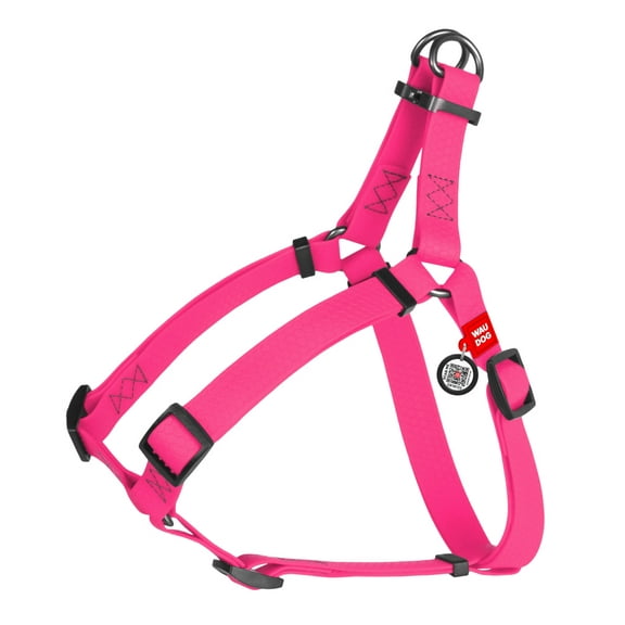Waterproof Dog Harness |  Reflective Padded Harness with Adjustable Neck and Chest | Great for Outdoor Hiking, Training & Swimming for Large, Small and Medium Dogs - Pink