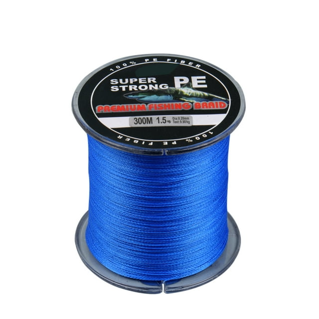 Naiovety Hilo de pescar de PE trenzado multicolor, 300 metros, 4 hebras, alambre de pesca multifilamento súper fuerte para suministros de pesca Pescar azul 2.5