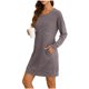 thumbnail image 1 of TaTaai Versatile Long Sleeve Fold Hem Dress, Women's Soft Fabric Casual Wear, Trendy Solid Color Top for Spring Summer Season, Perfect for Daily Use, Dating, Dance, and Holidays Gift, 1 of 7
