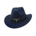 thumbnail image 4 of segolike Western Cowboy Hat Sun Hat Comfortable Women Men Cowgirl Hat Sun Protection for Fishing Holiday Costume Camping Dark Blue, 4 of 8