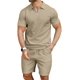 thumbnail image 2 of Conjunto de polo y pantalones cortos KUYIGO, casual de verano para hombre, color caqui M, 2 of 6