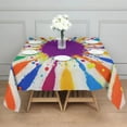 thumbnail image 3 of Colorful Paint Splash Burst Square Tablecloth,Waterproof Square Table Cover,Wipeable Spillproof Washable Table Cover for Home Kitchen Party Decor 42"X42"(107x107cm), 3 of 6