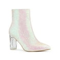 thumbnail image 1 of Unique Bargains Bottines à Paillettes à Talon Bloc Transparent pour Femme Bling Blanc (Taille 9), 1 of 7