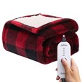 thumbnail image 1 of Sunbeam Northern Luxe Sherpa Heated Throw 50” x 60” (Red), 1 of 5