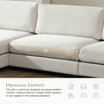 thumbnail image 5 of 134" Oversized L Shaped Corduroy Sectional Sofa with 50" Chaise Lounge, USB Charging Ports and Cup Holders, Comfortable Living Room Couch for Family Movie Nights, 5 of 8