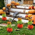 thumbnail image 4 of BinKFF Halloween Yard Decorations Stakes, Stacked Metal Pumpkins Halloween Outdoor Decorations, Trick or Treat Yard Signs for Outdoor Lawn Patio Pathway Decor, Set of 3 Pcs, 4 of 7